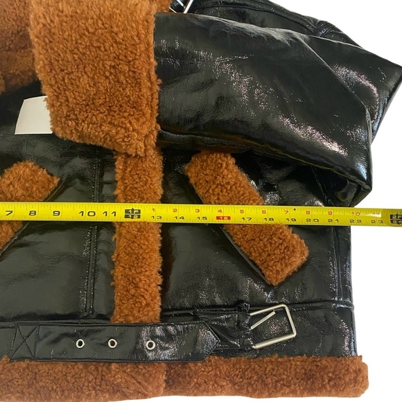 Anthropologie NWT Blank NYC Moto Jacket Size Small Faux Leather Faux Fur - Picture 7 of 11